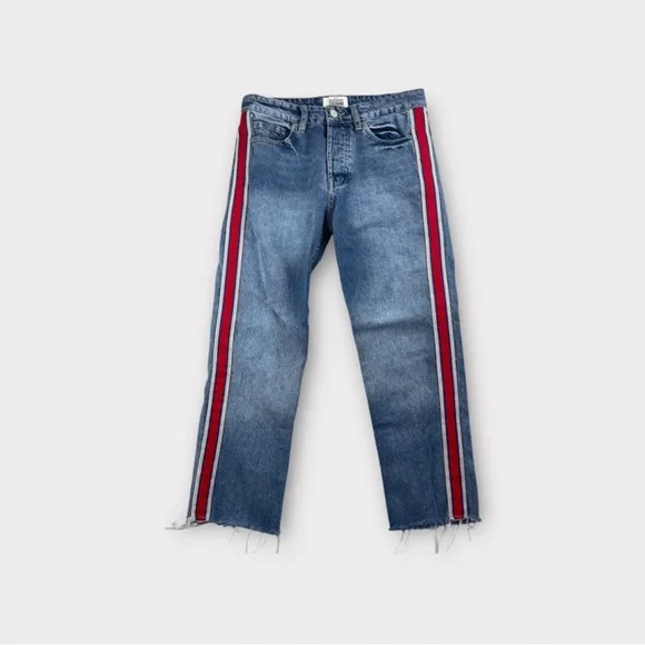 Zara Jeans Jeans With Red White Stripe Zara Jeans With Red White